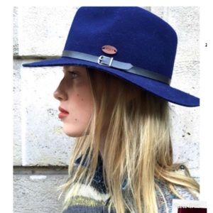 Navy Blue Roxy Wool Hat Fedora